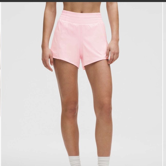 lululemon athletica Pants - Lululemon🍋 High Rise Pink Organza Hotty Hot Shorts Size 8 NWT 4” Inseam